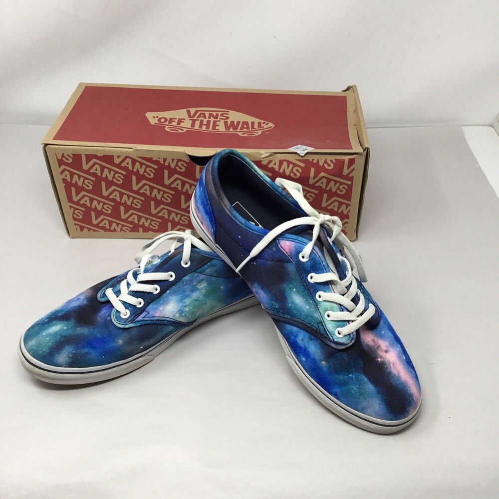 Vans Atwood Lo Cosmic Galaxy Low Top Shoes Blue Purple Women's Size 8.5 M w/Box